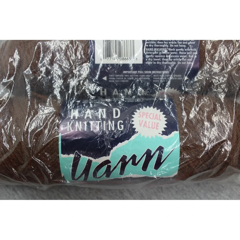 Mill Ends Yarn Brown Hand Knitting Yarn 6 Skeins Article 2001 USA